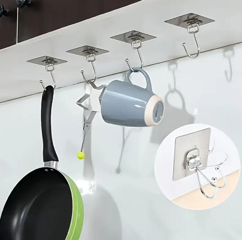 लटकाने के लिए सुनहरे बड़े हुक (10 का पैक)